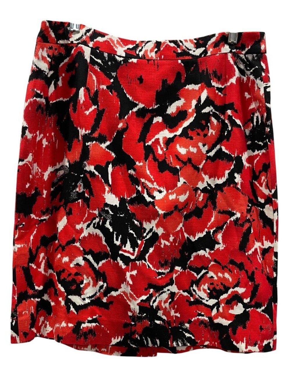 Classiques Entier Floral Pencil Skirt 14 Red Vibrant Romantic Vamp Goth Feminine